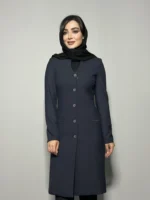 مانتو تک یقه دلبری سرمه ای