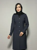 مانتو تک یقه دلبری سرمه ای 2