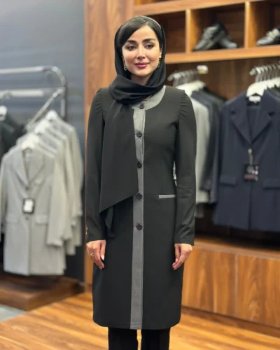 مانتو شلوار بزیاق ترک یقه گرد