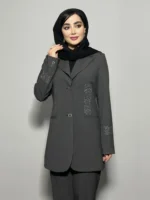 مانتو شلوار بزیاق دو دکمه گلدوزی 1