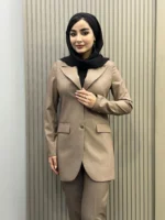 مانتو شلوار فیونا یقه بلیزری جیب فیلتو
