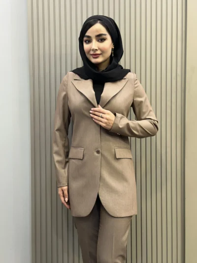 مانتو شلوار فیونا یقه بلیزری جیب فیلتو