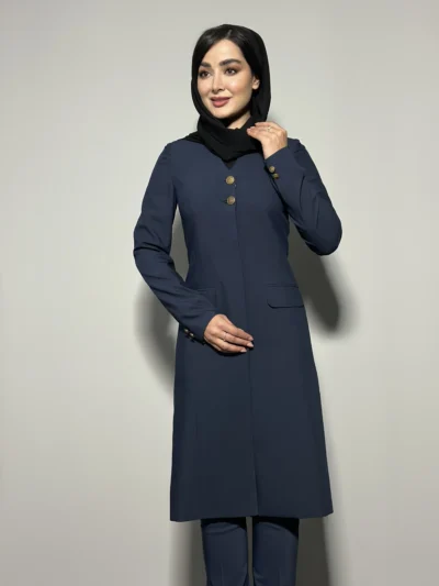 مانتو شلوار چهارخانه دو دکمه