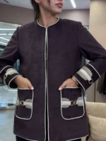 کت مخمل مغزی دوزی جیب سگک